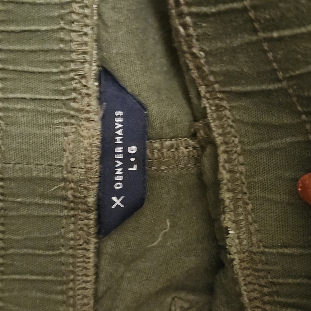 DENVER HAYES 2 Pair Of Wide Leg Crop Capris, Size L, EUC, Green and Beige - Picture 3 of 7